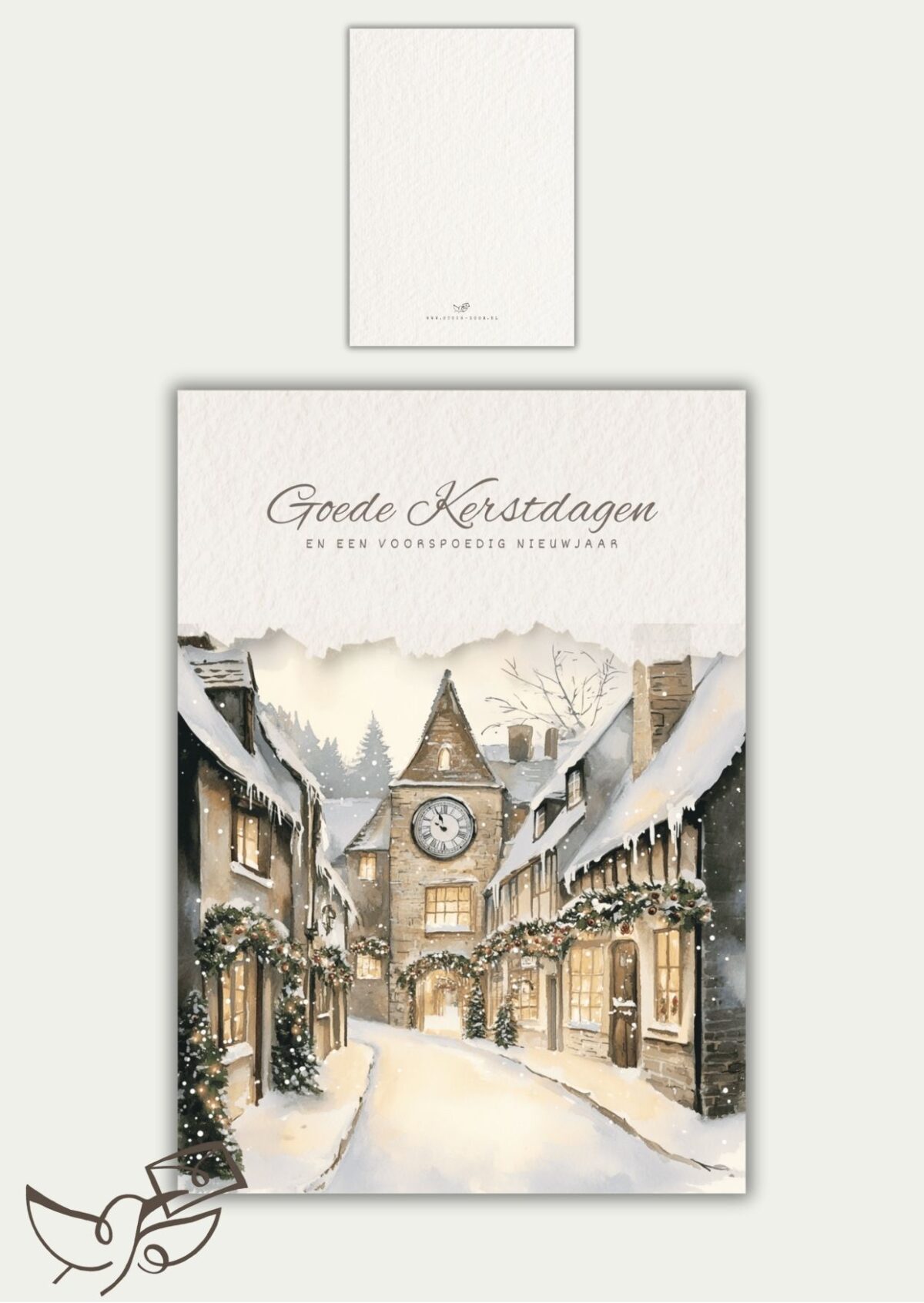 Goede Kerstdagen kerk met klok