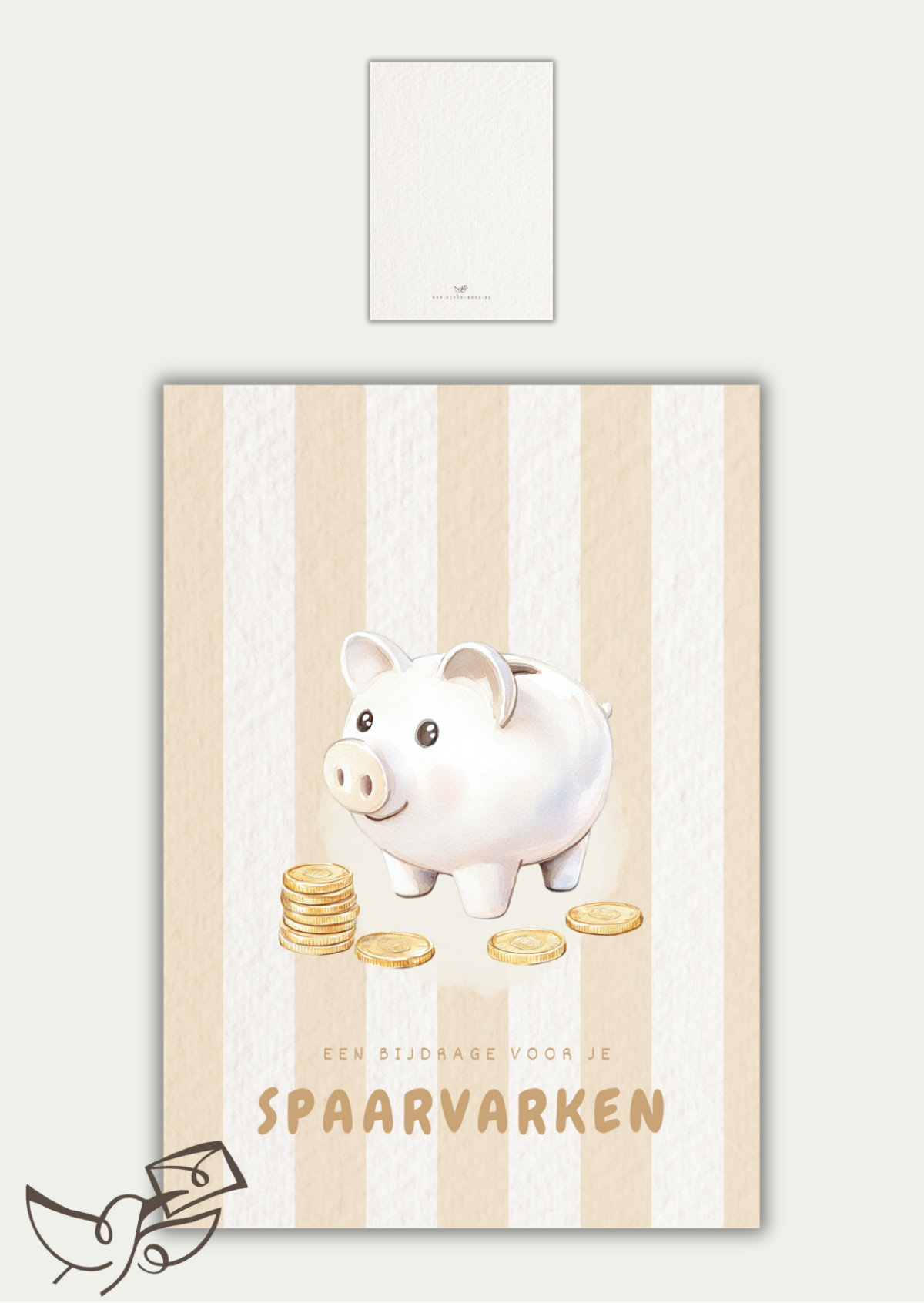 Kaart gefeliciteerd spaarvarken