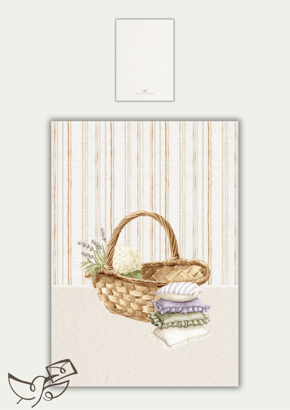 Kaart blanco mand en kussens