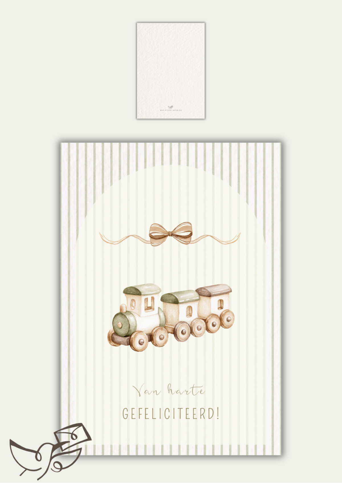 Kaart geboorte jongen trein groen