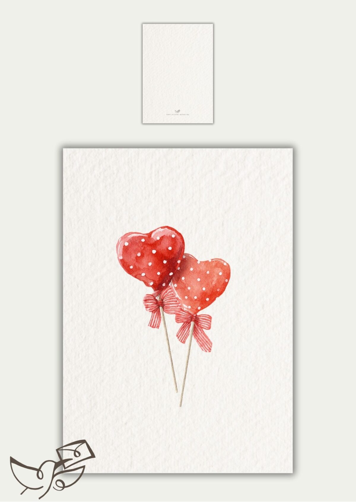 Kaart blanco hartjes lolly’s