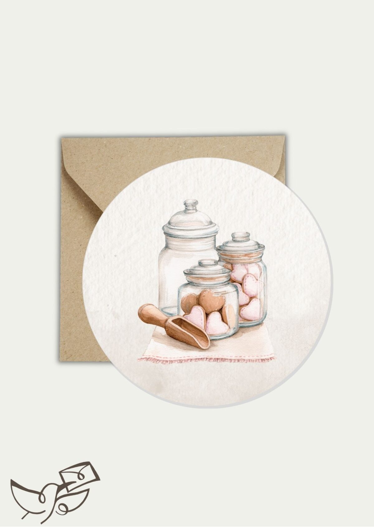 Ronde kaart blanco snoeppot (nieuwe papiersoort, glad en glanzend)