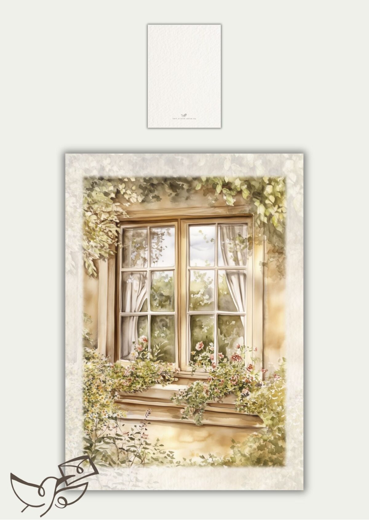 Vintage raam met bloemen