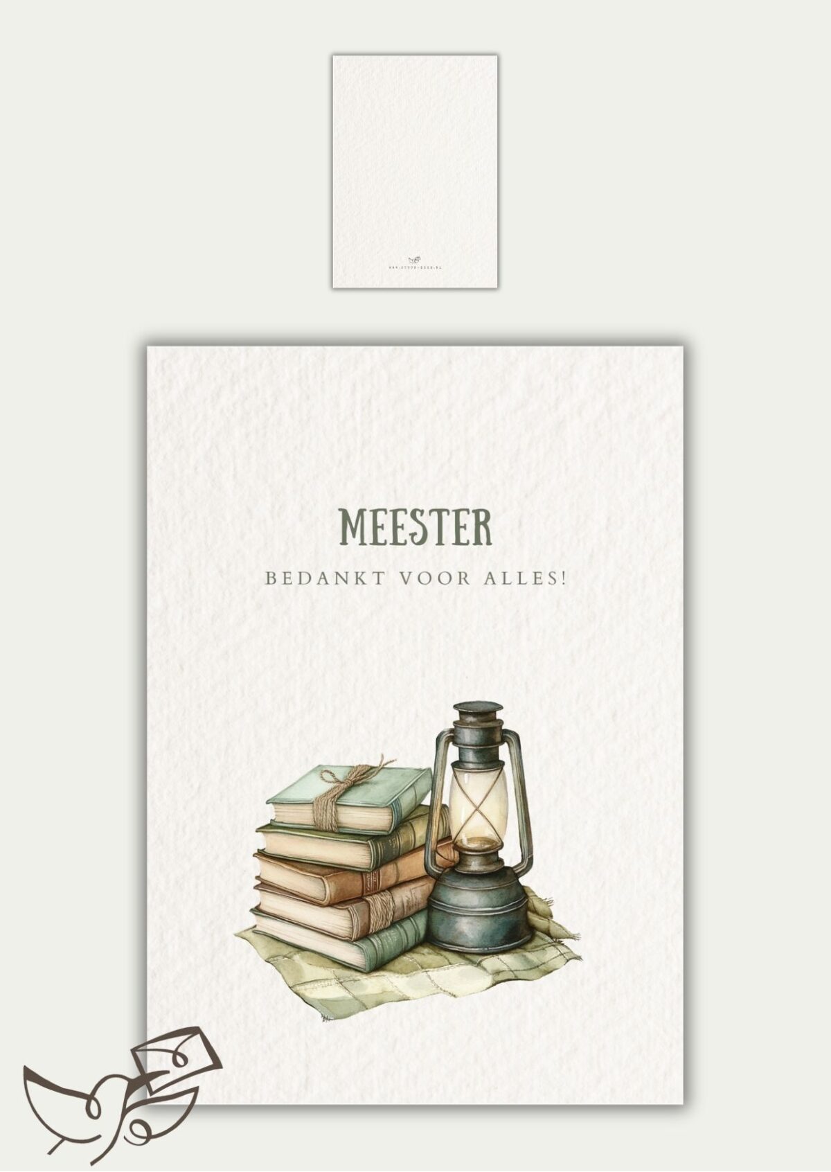 Bedankt meester boeken en lamp