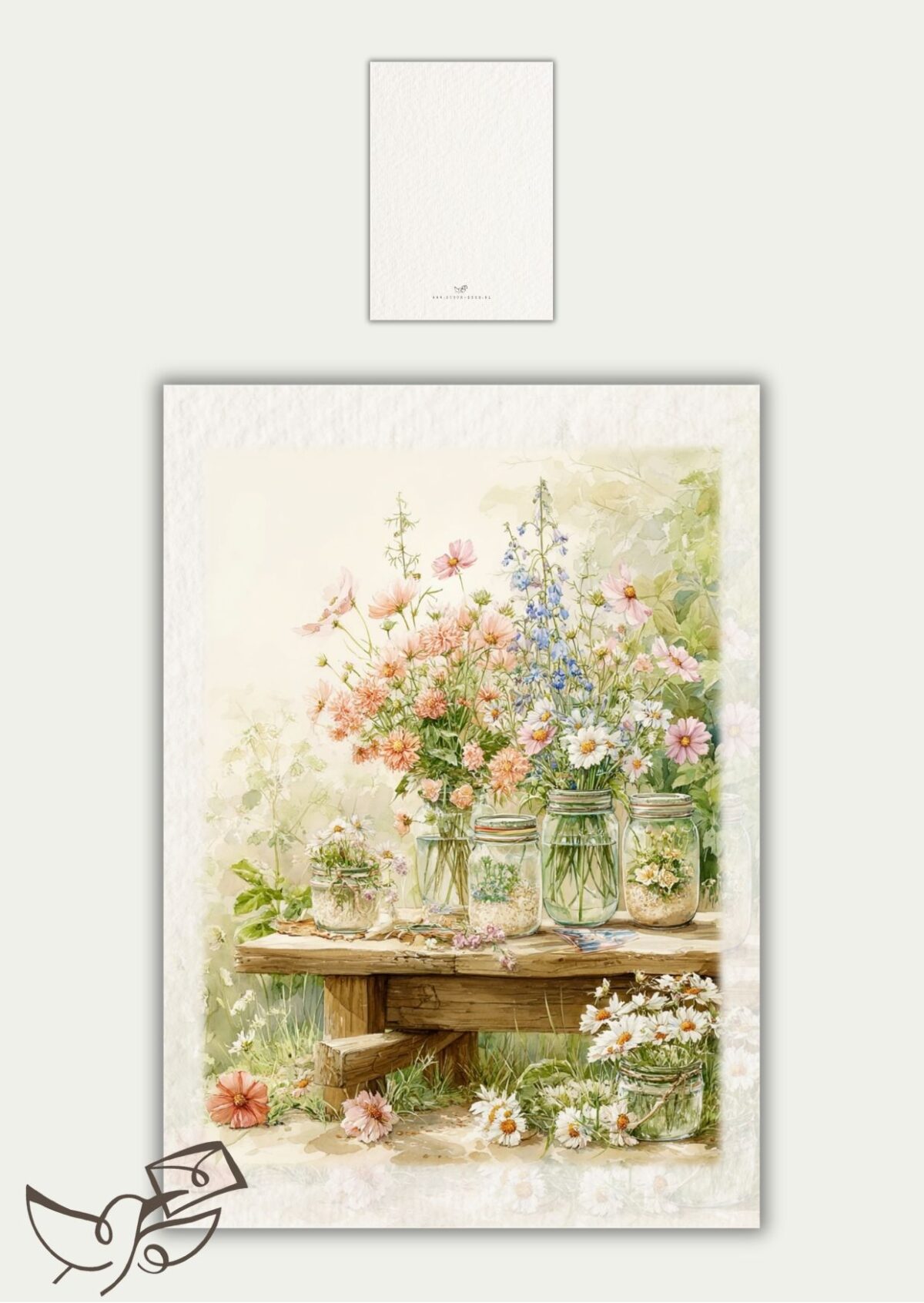 Blanco bloemen in glazen potten