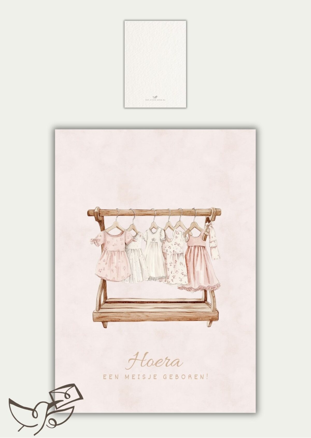 Geboorte meisje kledingrek roze kleding