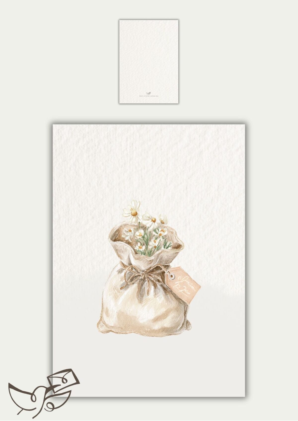 Blanco jutezak bloemetjes