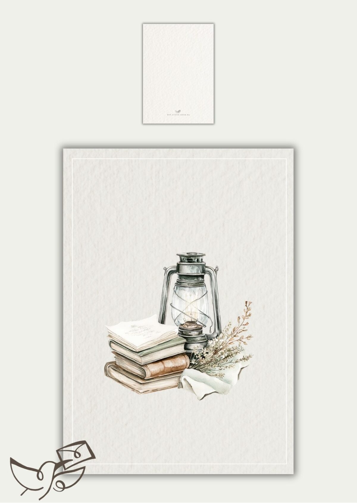 Blanco boeken en lantaarn