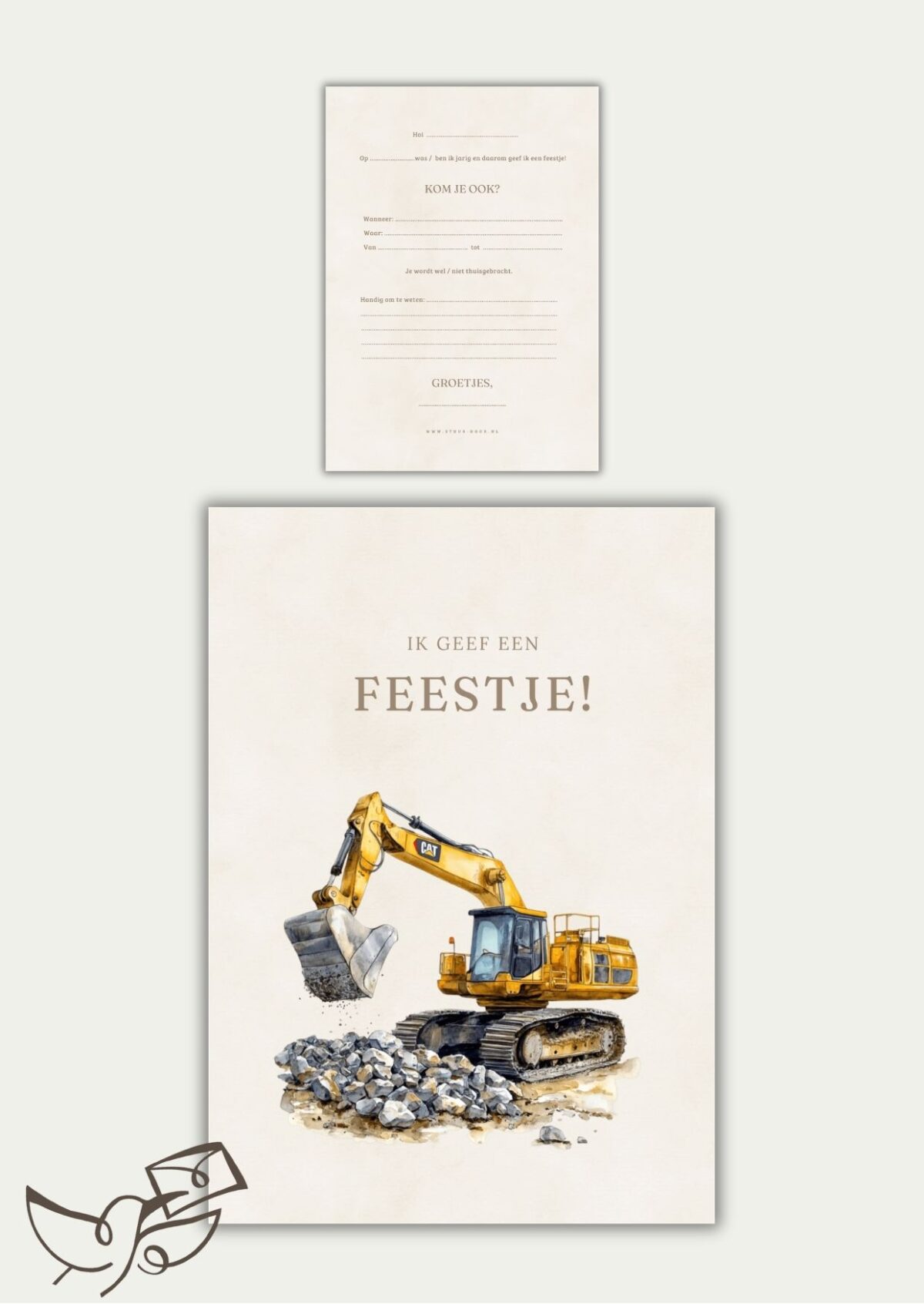 Uitnodigingskaart feestje kraan