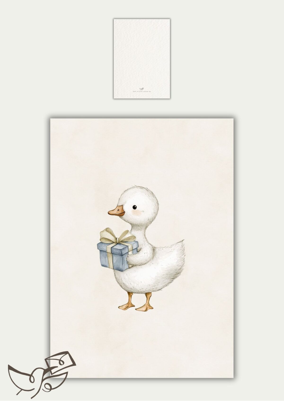 Blanco eendje met cadeau
