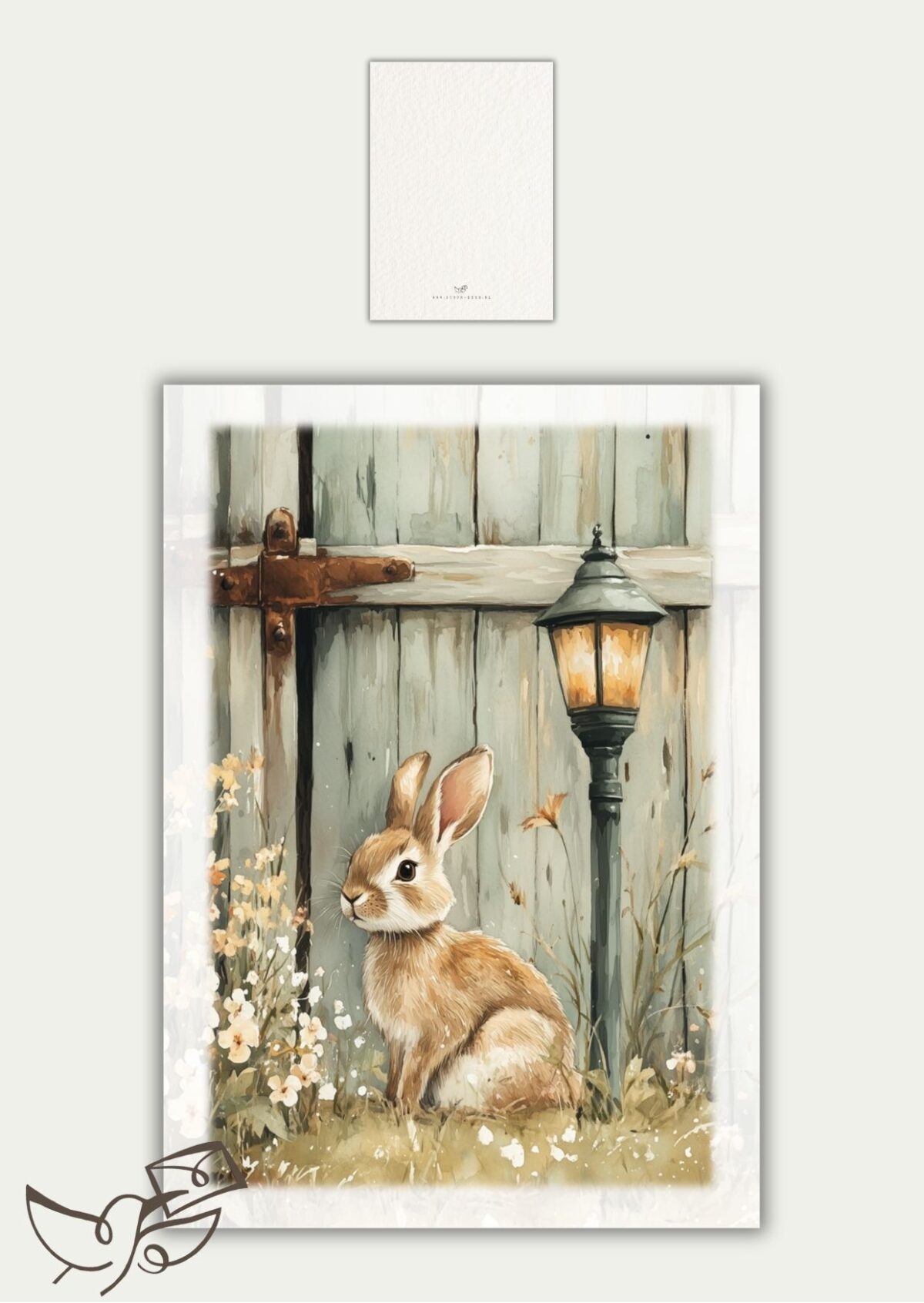 Blanco konijn bij lamp