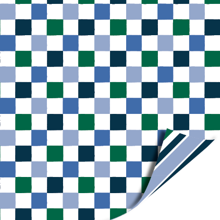 Blauw geblokt (70cm x 2m)