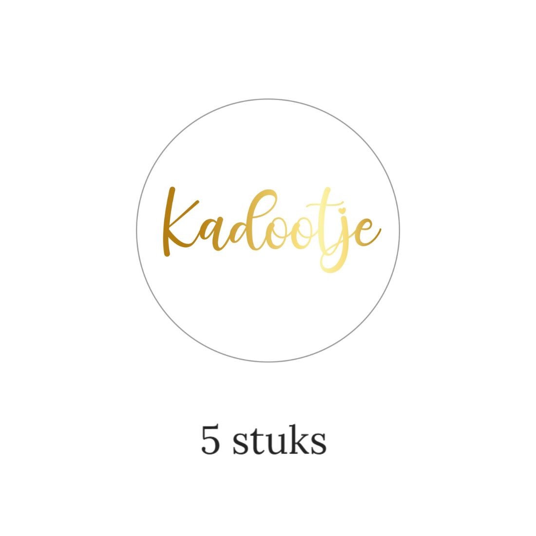 Cadeausticker kadootje goud wit